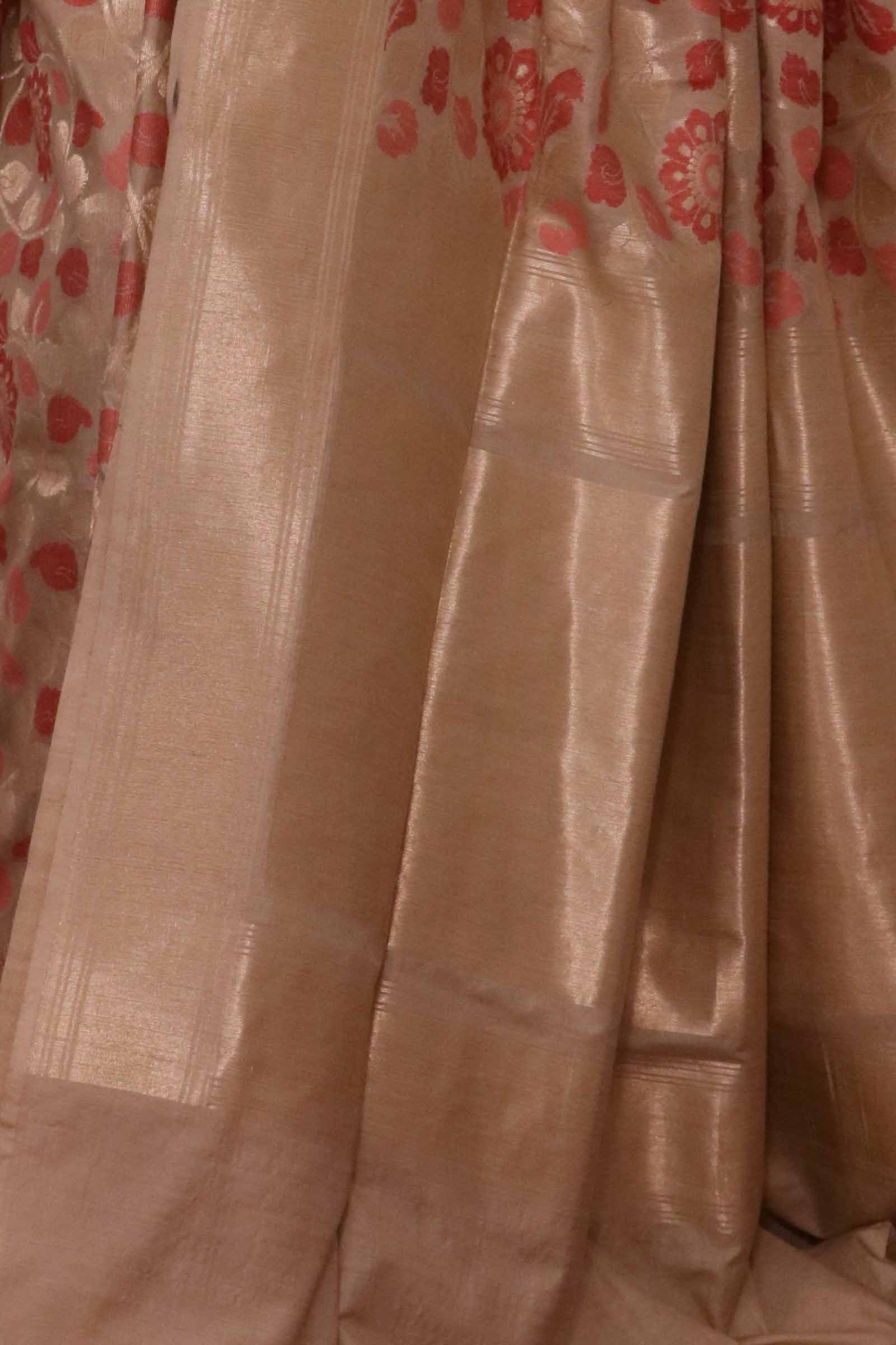 Designer Floral Handloom Tussar Silk Saree AL206530